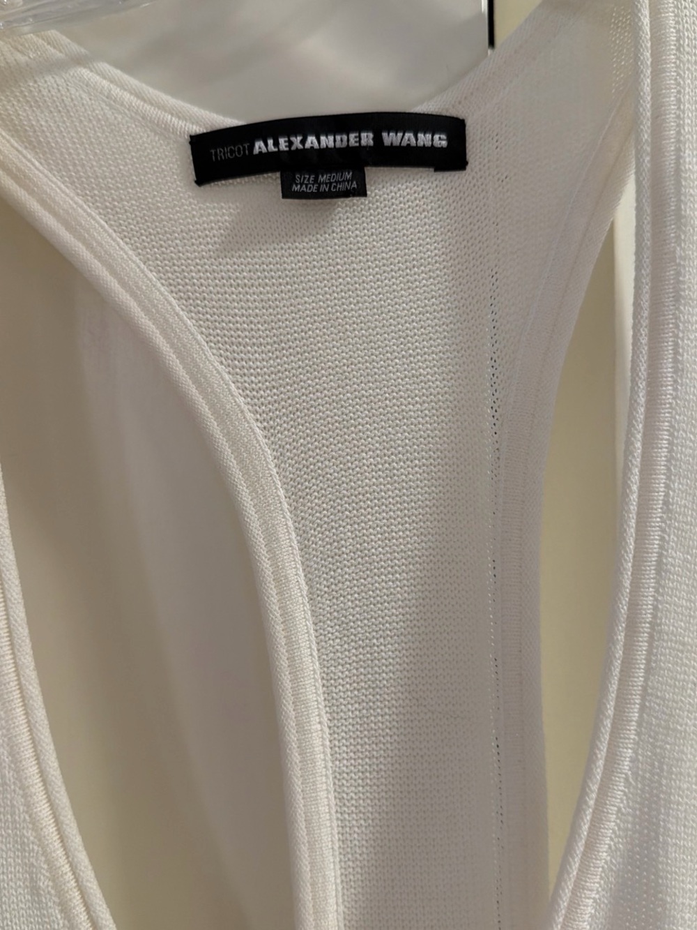 Alexander Wang White Knit Racerback Tank